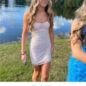 Scala beaded Dress in Pink